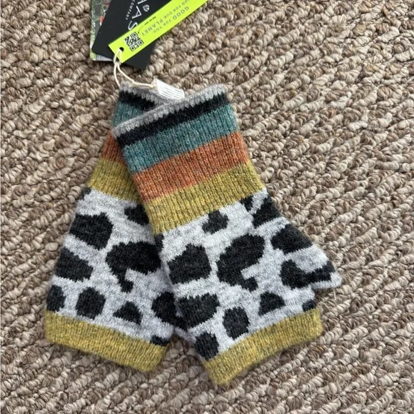 Fraas Colorful fingerless gloves with Animal Print - Picture 2 of 2